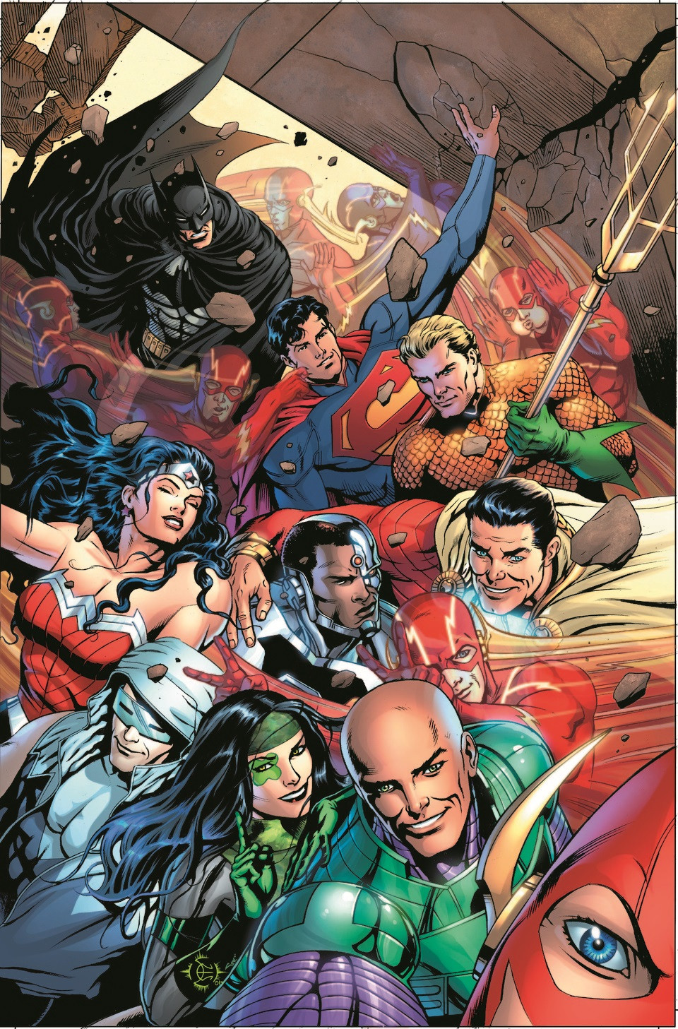 poster vselennaja dc comics. justice league selfie
